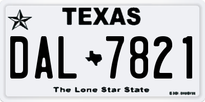TX license plate DAL7821