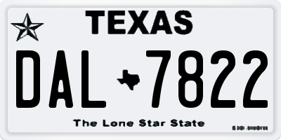 TX license plate DAL7822