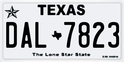 TX license plate DAL7823
