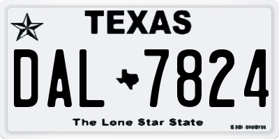 TX license plate DAL7824