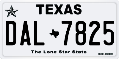 TX license plate DAL7825