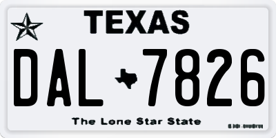 TX license plate DAL7826