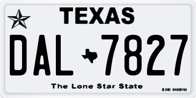 TX license plate DAL7827
