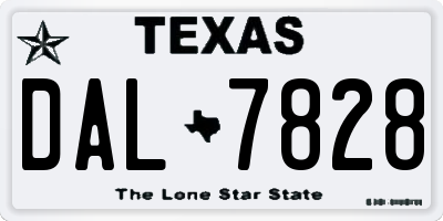 TX license plate DAL7828
