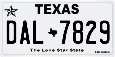 TX license plate DAL7829