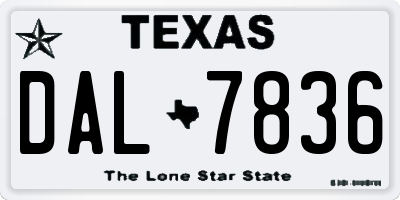 TX license plate DAL7836