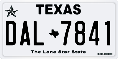 TX license plate DAL7841