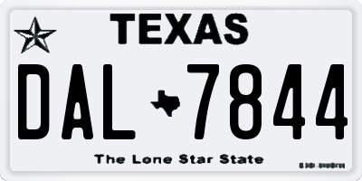 TX license plate DAL7844