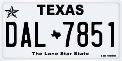 TX license plate DAL7851