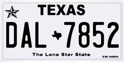 TX license plate DAL7852