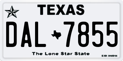 TX license plate DAL7855