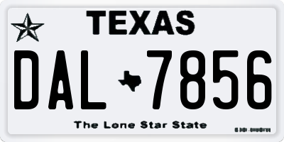 TX license plate DAL7856