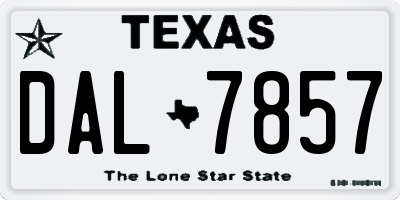 TX license plate DAL7857