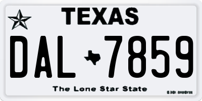 TX license plate DAL7859