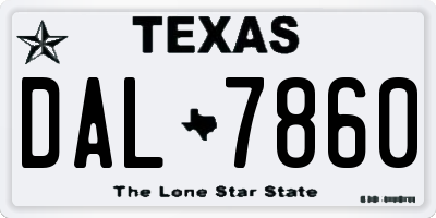 TX license plate DAL7860