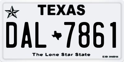 TX license plate DAL7861