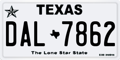 TX license plate DAL7862