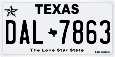 TX license plate DAL7863