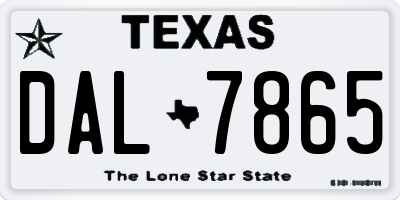 TX license plate DAL7865
