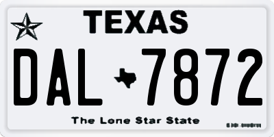 TX license plate DAL7872