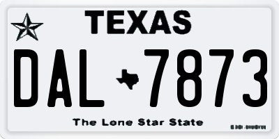 TX license plate DAL7873