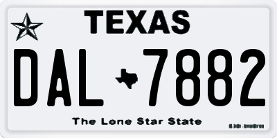 TX license plate DAL7882