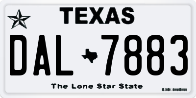 TX license plate DAL7883