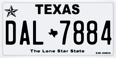 TX license plate DAL7884