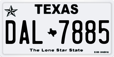 TX license plate DAL7885