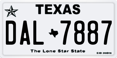 TX license plate DAL7887