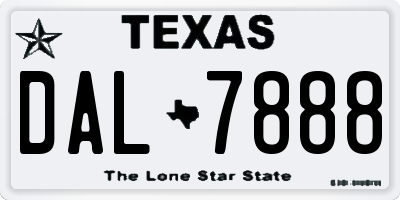 TX license plate DAL7888