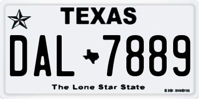 TX license plate DAL7889