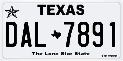 TX license plate DAL7891