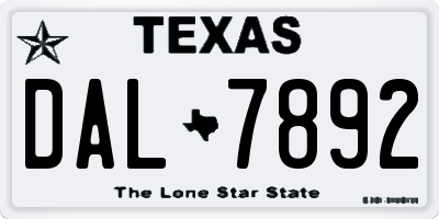 TX license plate DAL7892