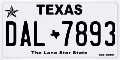 TX license plate DAL7893