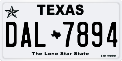 TX license plate DAL7894