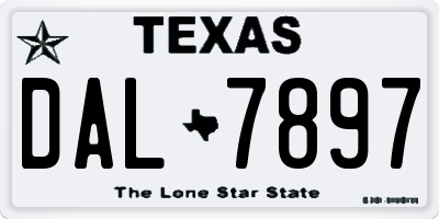 TX license plate DAL7897