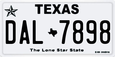 TX license plate DAL7898