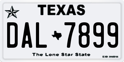 TX license plate DAL7899