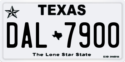 TX license plate DAL7900
