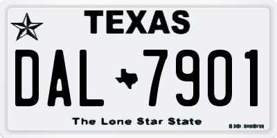 TX license plate DAL7901