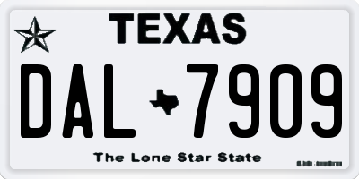 TX license plate DAL7909