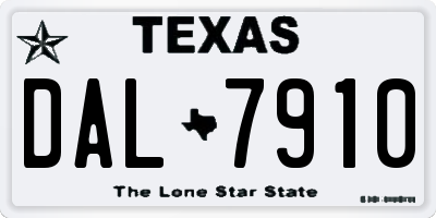 TX license plate DAL7910