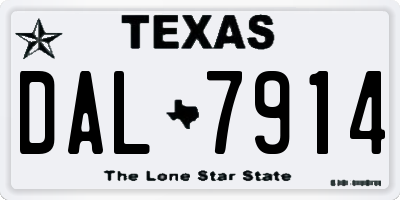 TX license plate DAL7914