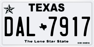 TX license plate DAL7917