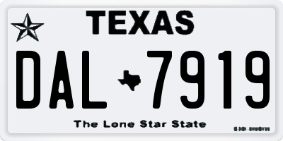 TX license plate DAL7919