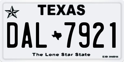 TX license plate DAL7921
