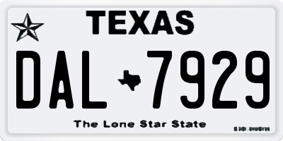 TX license plate DAL7929
