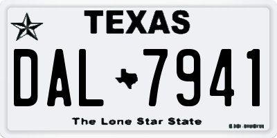 TX license plate DAL7941