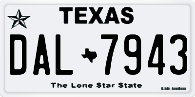 TX license plate DAL7943